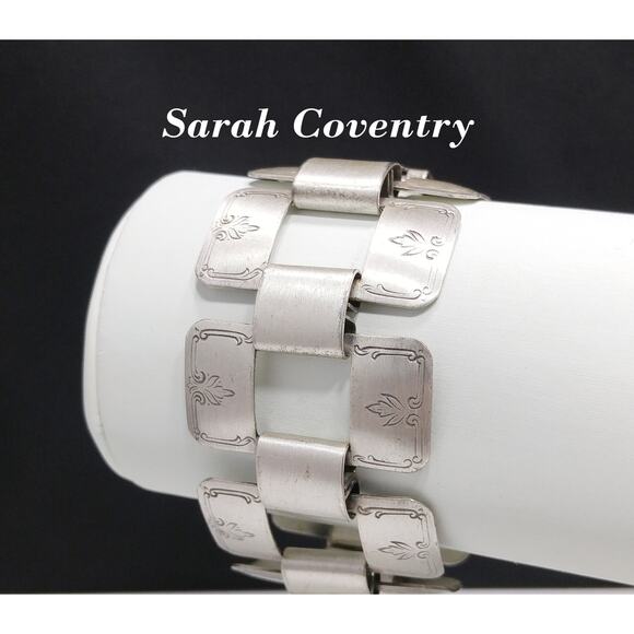 Vintage Sarah Coventry Bracelet, "Melody" Design, Silver Tone, 1970s Jewelry - Picture 1 of 10